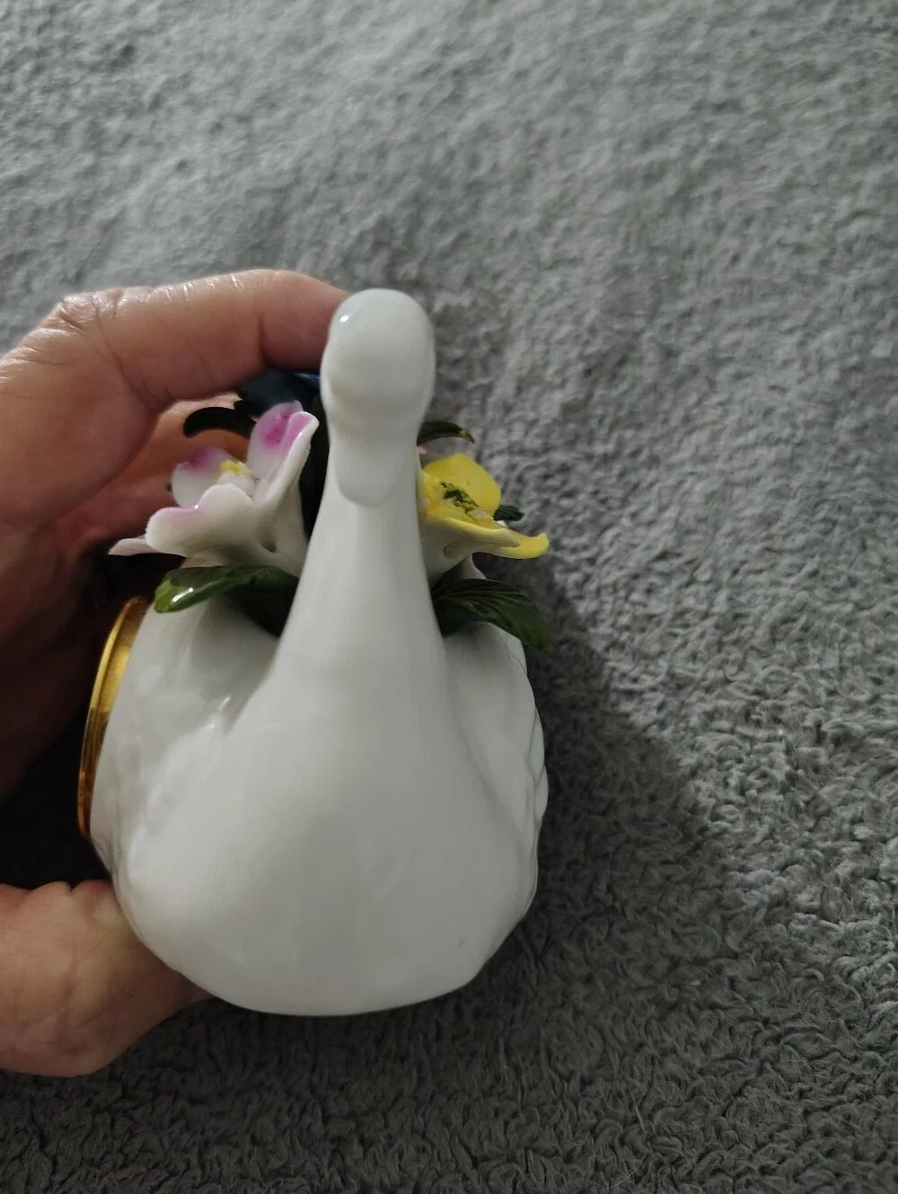 Vintage Timex Miniture Porcelain Swan Clock